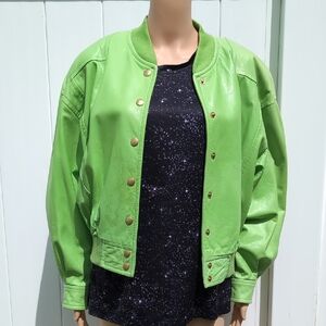 Escada Lime Green Bomber Jacket